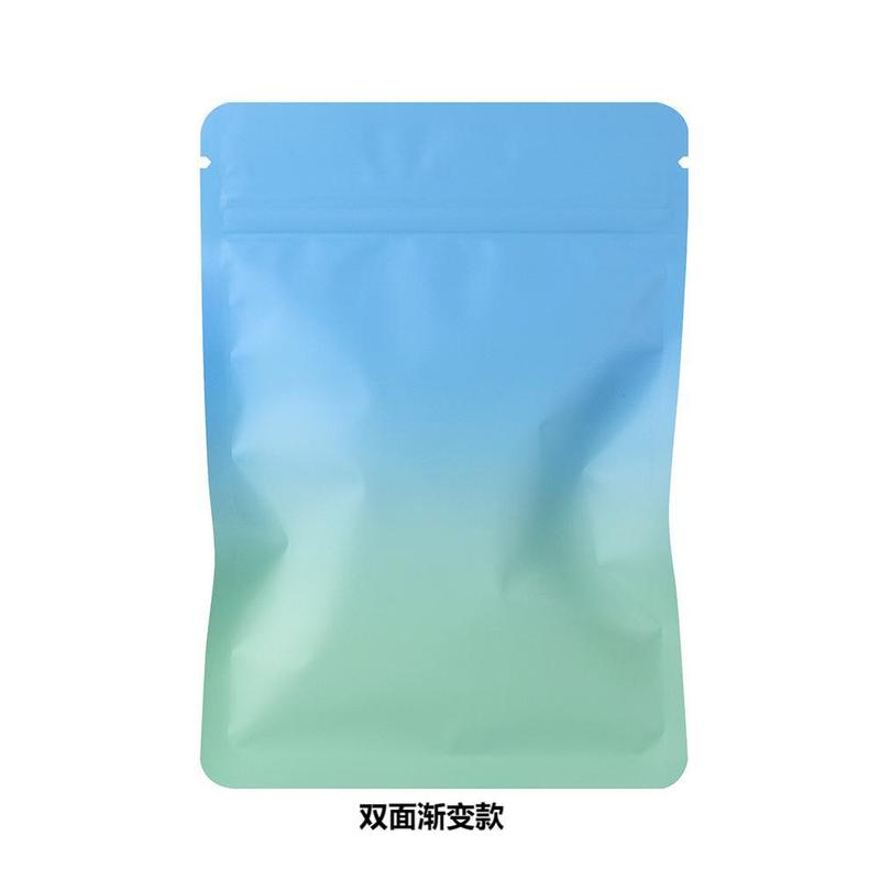 100 chiếc Túi mù hai mặt, Lì Gradient xanh lam và xanh lá cây, Túi Ziplock, Nhãn dán INS, Túi quà tặng bất ngờ, Đóng kín, Bao bì nhôm nhựa Chống Bụi 7