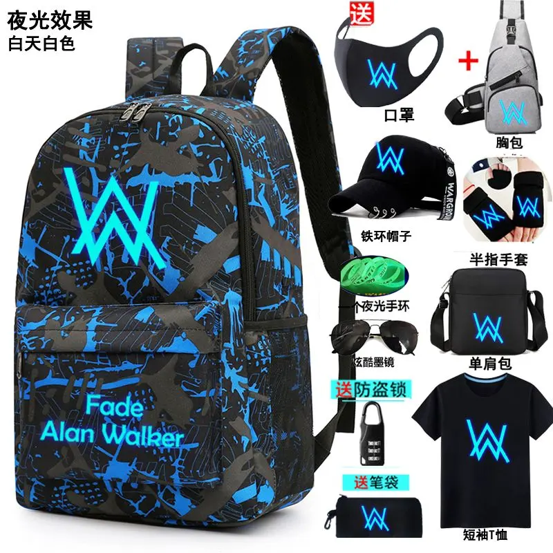 Cặp Sách Dạ Quang, Alan Walker, Dành Cho Bé Trai Tiểu Học Học, Ba Lô Ba Đến Sáu Lớp, Siêu Nhẹ, Assassin Wu Sáu Bảy, Hàng Mới Về Năm 2024 0