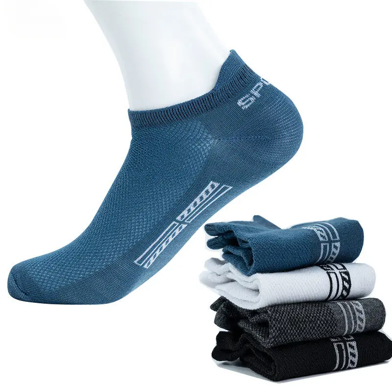 High Quality Men Ankle Socks Breathable Cotton Sports Socks Mesh Casual Athletic Summer Thin Cut Short Sokken Size 38-44