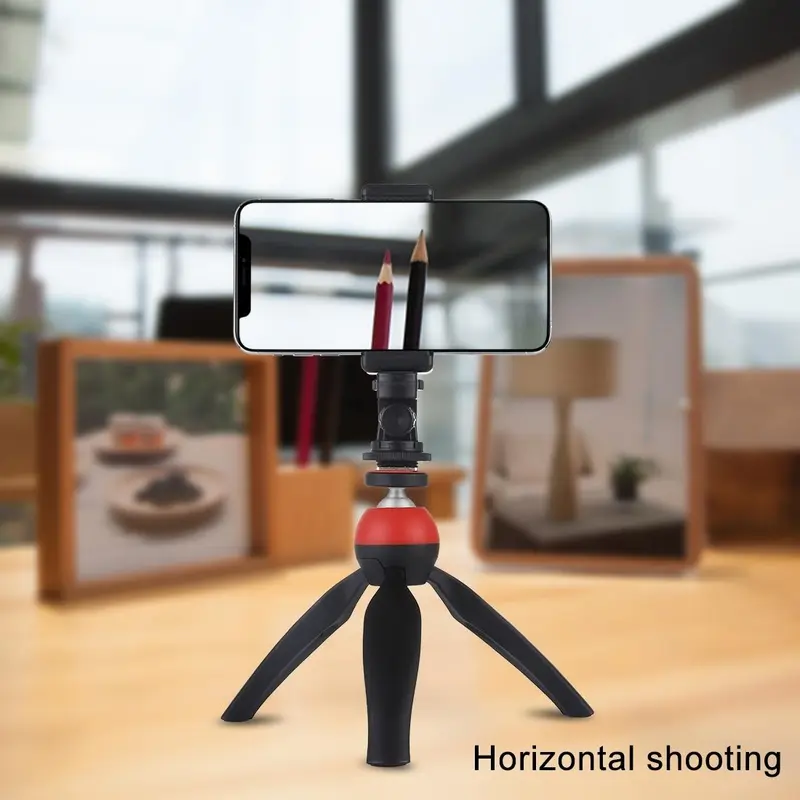 PULUZ 1/4 Inch Tripod Mount Adapter, Tripod Mount Adapter with Phone Holder, Tripod Mount Adapter with Phone Clamp for iPhone Samsung 8