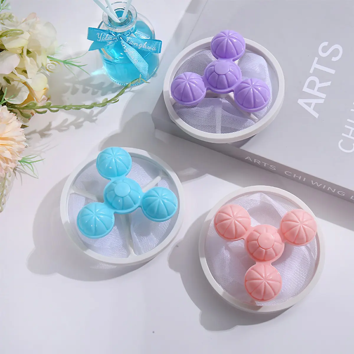 Set 3 Phao lọc cặn bẩn máy giặt thông minh, lưới lọc loại bỏ lông thú cưng, bông xơ và tóc