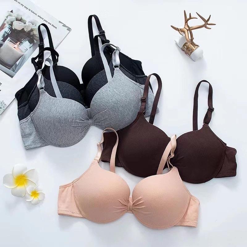   HÀNG XẢ LỖ  COMBO 3 Áo Lót Nữ Cotton Đệm 3cm Vừa Có Gọng Tạo Khe Nâng Đẩy A1257 - THỦY BIKINI 