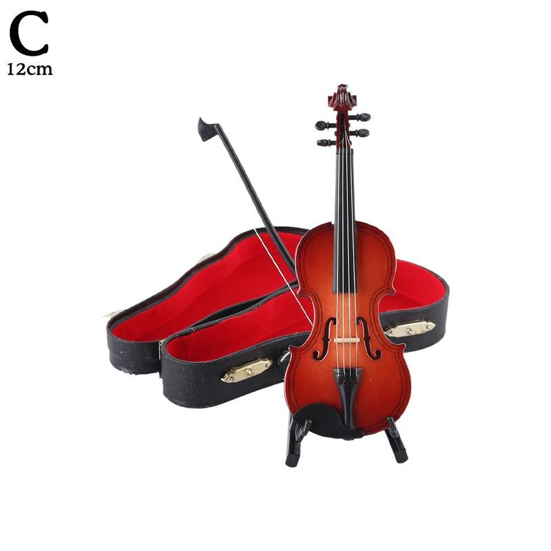 Product Introduction of Handmade Violin Model Decoration Collection Model Gifts With Stand Miniature Musical C7N1 36