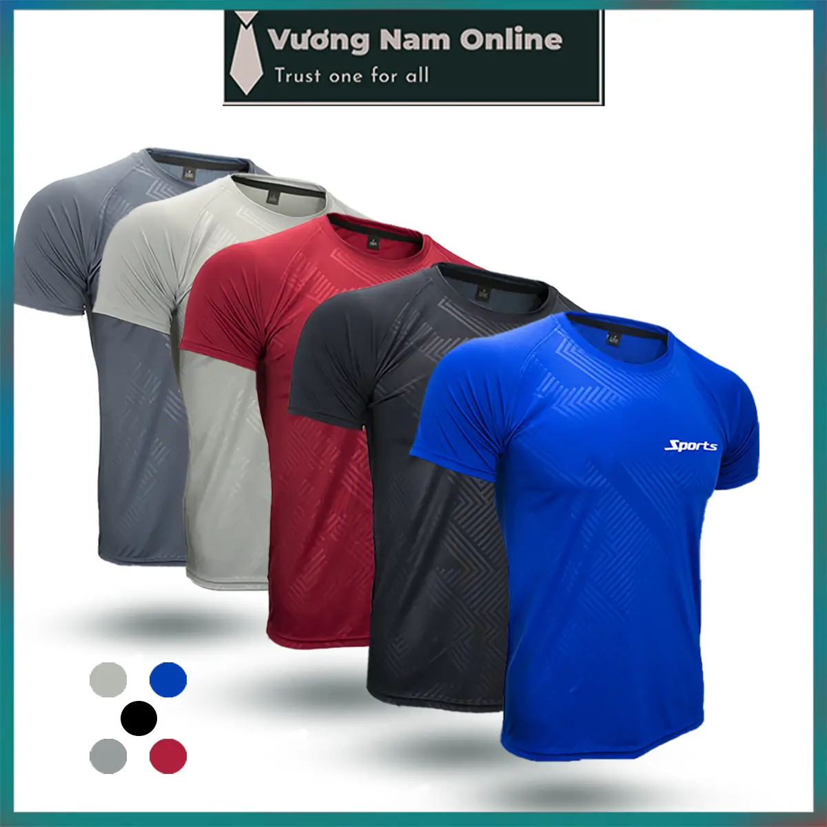 Áo thun nam mát lạnh thể thao ngắn tay cổ tròn đẹp cao cấp đập vân Menswear Đỏ VNO24