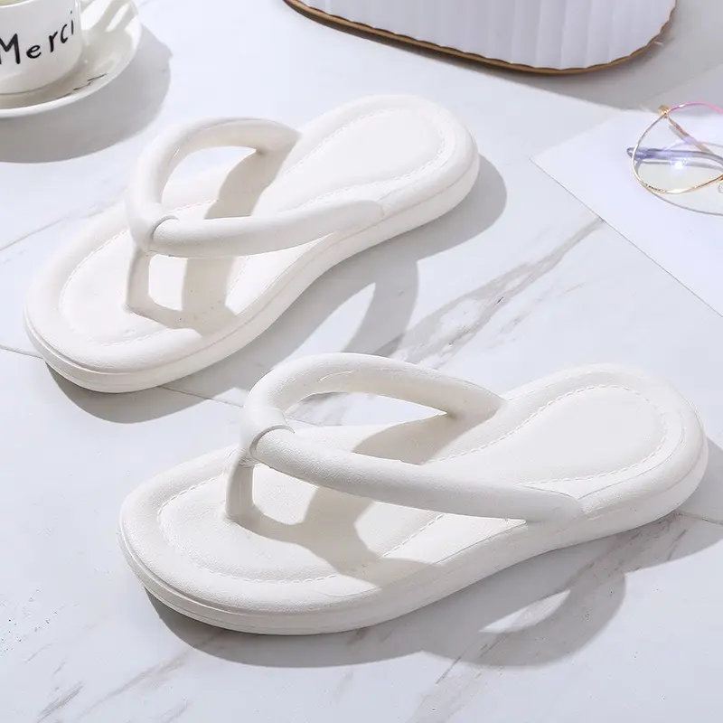 Dép xỏ ngón Nam Nữ Flip Flop chất Eva siêu nhẹ đi biển cực chất T001 Nhung Sandal Đồng DéP Đế Bằng 5