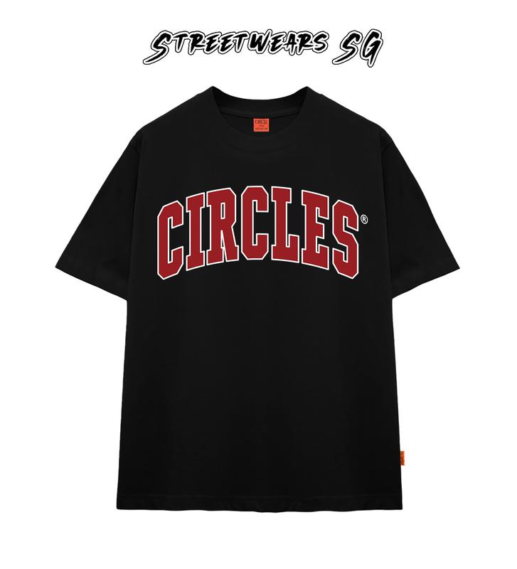 Áo thun cổ tròn CIRCLE Đỏ Cong Cao cấp nam nữ form rộng - Streetwears SG Menswear Cotton 0