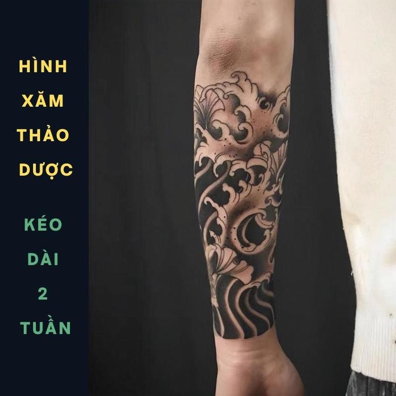 Combo 2 Hình Xăm Cánh Tay Sóng Nhật Cổ 15 Ngày V23 Funtattoo Chống Nước Chống Mồ Hôi