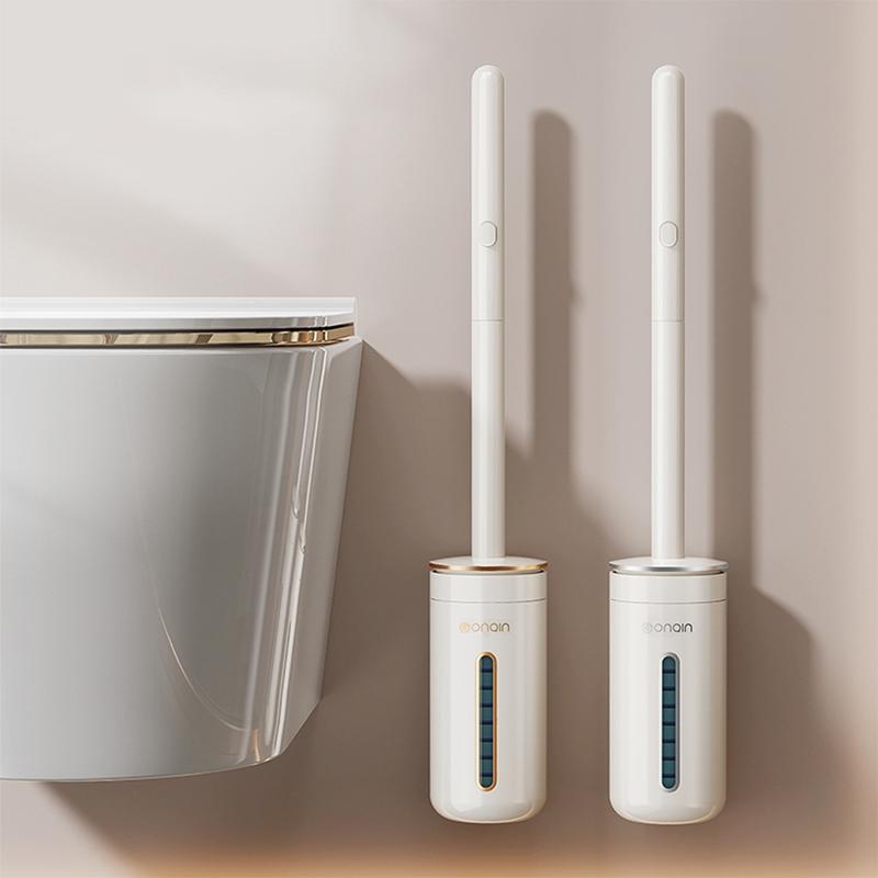 Bộ cọ vệ sinh dùng một lần nâng cấp mẫu 2024, Cọ toilet ECO xoay 360 thế hệ mới có đầu cọ thay thế 9