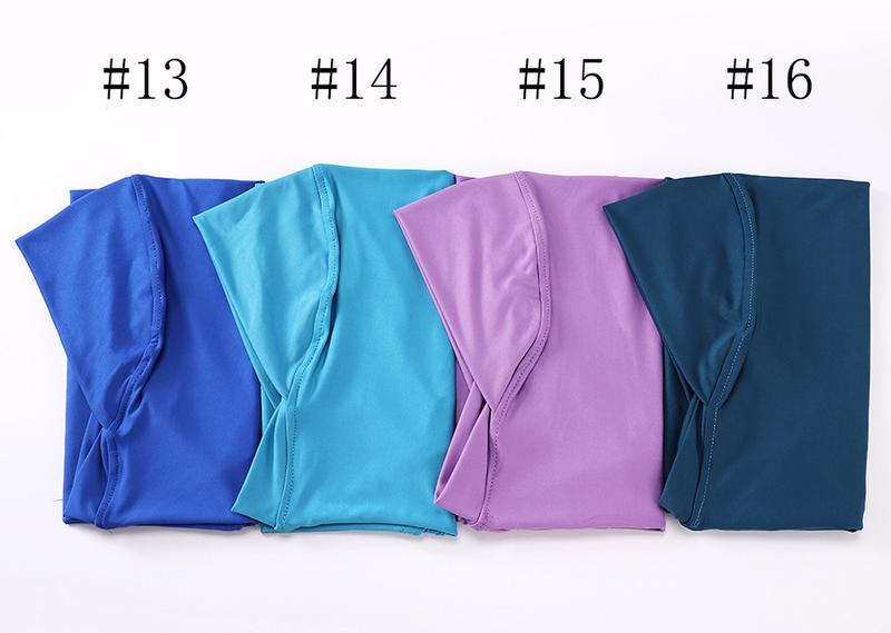 Product Introduction of Bottoming Hood Solid Color Gold Silk Lace Wrapped Chin Convenient Headscarf 16