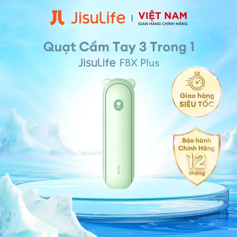 Quạt Cầm Tay 3 Trong 1 JISULIFE F8X Plus 4500mAh Tích Hợp Sạc Dự Phòng, Đèn Pin Siêu Sáng Chính Hãng - Bảo Hành 12 Tháng 7