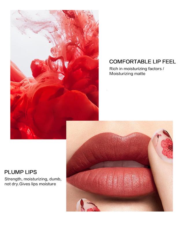 Product Introduction of Makeup 34 Color Matte No Stain on Cup Long Lasting Lip Gloss Matte Lip Glaze Lipstick Glossy Cosmetic Lip Care 9