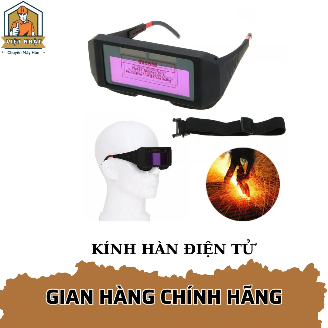 Kính hàn điện tử tự động cho thợ hàn, chống ánh sáng hồ quang, khung PC+ABS cao cấp và chân cao su mềm
