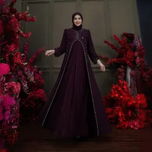 Dumma.id - Pakaian Wanita Noera Set Hijab  Ceruty Babydoll Armany Mix Carisa Lace Berfuring  Dress Cantik