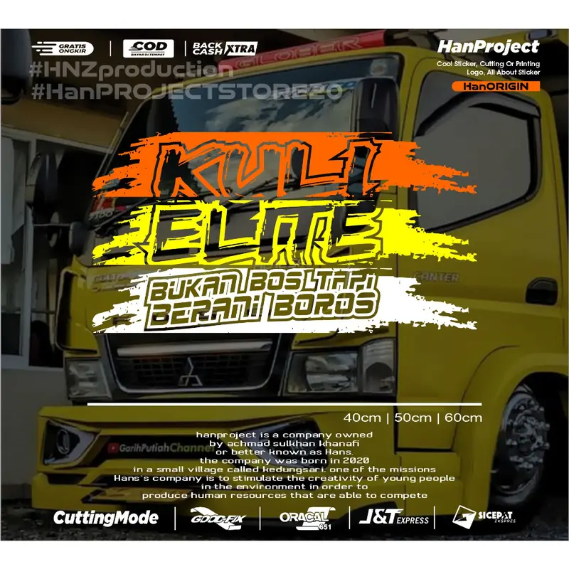 STICKER  KULI ELITE COCOK UNTUK KACA DAN BODY MOBIL STICKER REFLECTIVE ORIGINAL PRODUCT BY HANPROJECTSTORE Car Skotlet 1