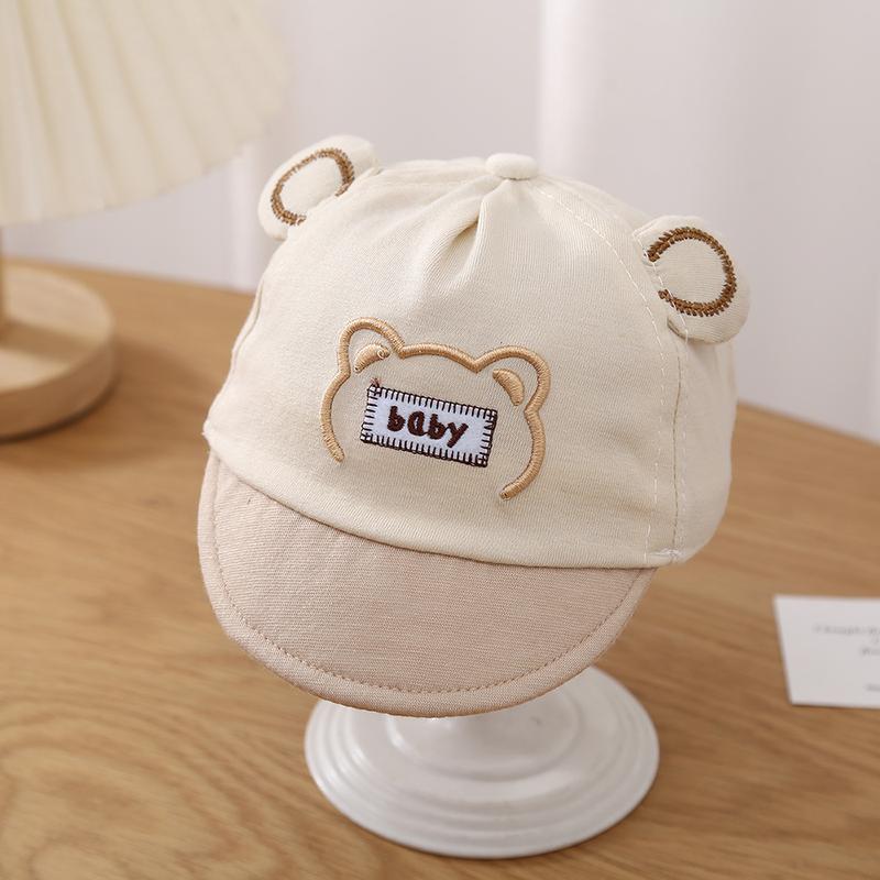 Baby hat spring and autumn peaked cap thin cute super cute cartoon baby visor male and female treasure flip brim hat 6
