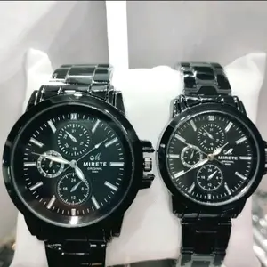 BISA COD MIRETE JAM TANGAN COPLE HITAM,TAHAN AIR,ANALOG, FREE BATRAI CADANGAN,REAL PICT Stainless