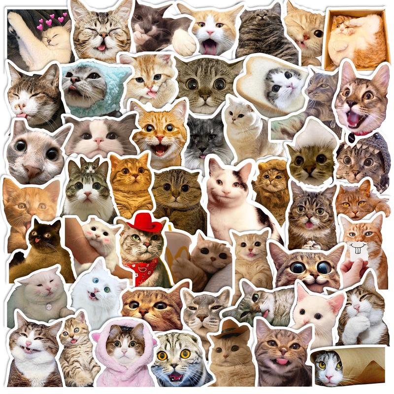 Cartoon Cat Pattern DIY Sticker, Waterproof Self Adhesive Decor Paper, Graffiti Sticker, Decorative Sticker for Car Motorcycle Bicycle Gift Greeting Card Water Bottle Laptop Phone 0