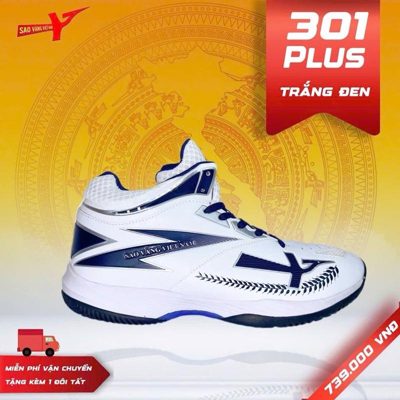 Giày bóng chuyền Sao Vàng 301 Plus dùng cho Nam và Nữ cày sân bê tông.