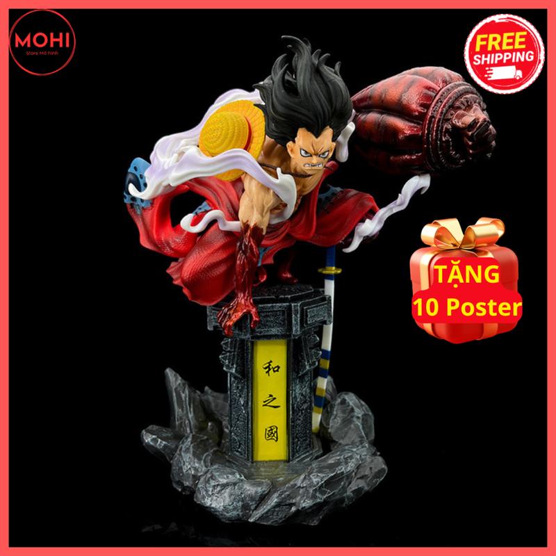 Mô hình Luffy Gear 4 Snake Man đứng trên Trụ đèn, cao 34 cm - Mô hình One Piece ( Box Carton 4 lớp ) ( Tặng Poster ) Toy Đồ Chơi