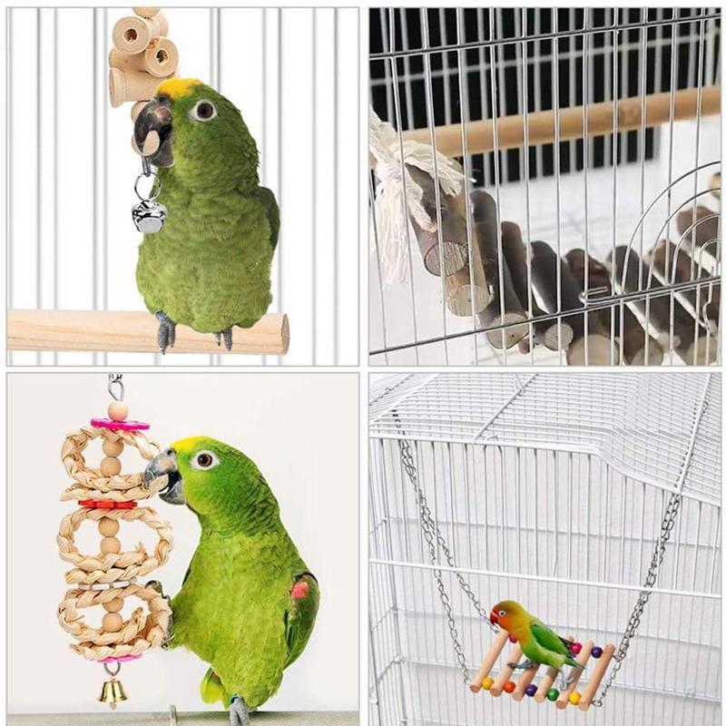 Product Introduction of Parrot chewing toys Small and medium-sized bird toys Log swing rings Bell string 15
