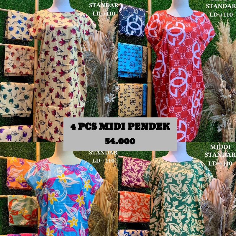 54.000 DAPAT 4 Daster Midi pendek pcs Daster 0