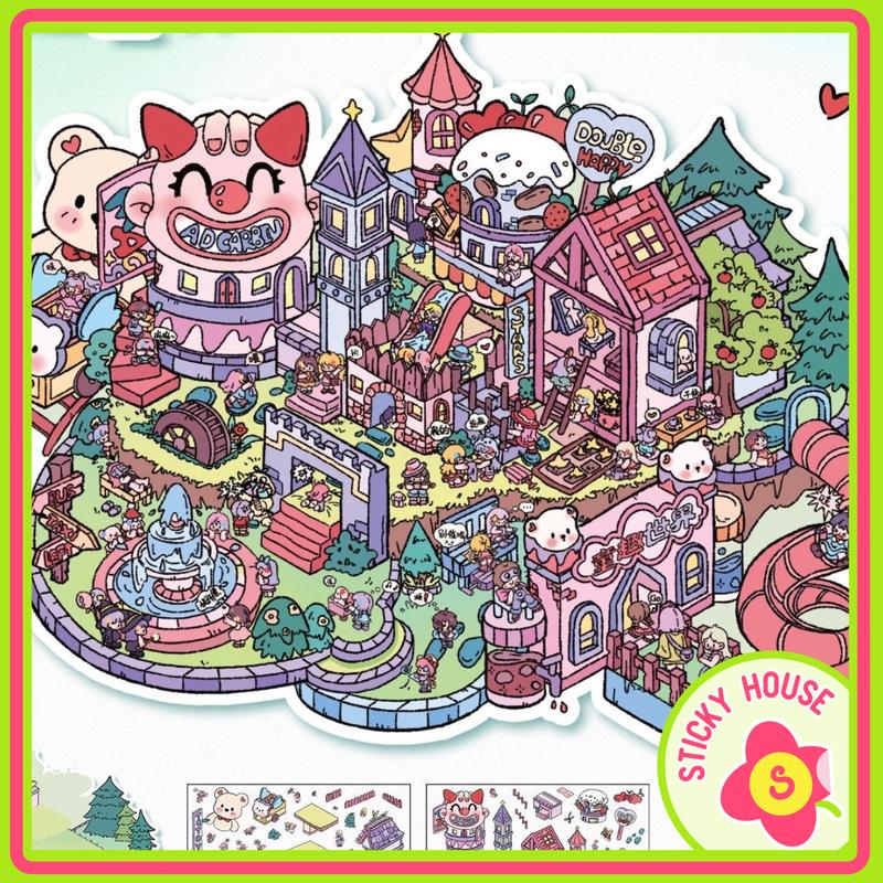[Upadate mẫu mới ] Sticker 3D Eleven tenants phiên bản giới hạn hình dán trang trí , nhãn dán cảnh quan 3D, sticky house 1