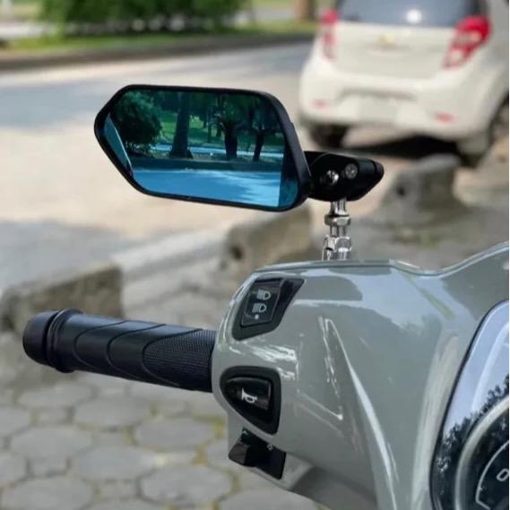 Gương Gù Gương kiểu Kính chiếu hậu Đen Lắp -Cho Tất Cả Dòng Xe Máy- Có Hộp gương Phụ Tùng gập chân kính dùng cho tất cả các dòng xe máy