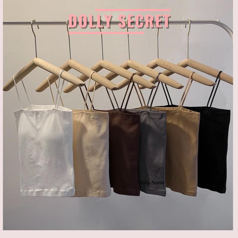 Áo hai dây DOLLYSECRET quây ngực cotton có mút A19 Top Nữ Women Croptop