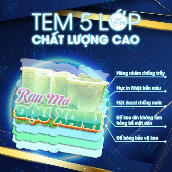 Hình dán rau MÁ ĐẬU xanh dán tường decor trang trí xe đẩy quán nước trà sữa cà phê hình sticker decal giải khát 2