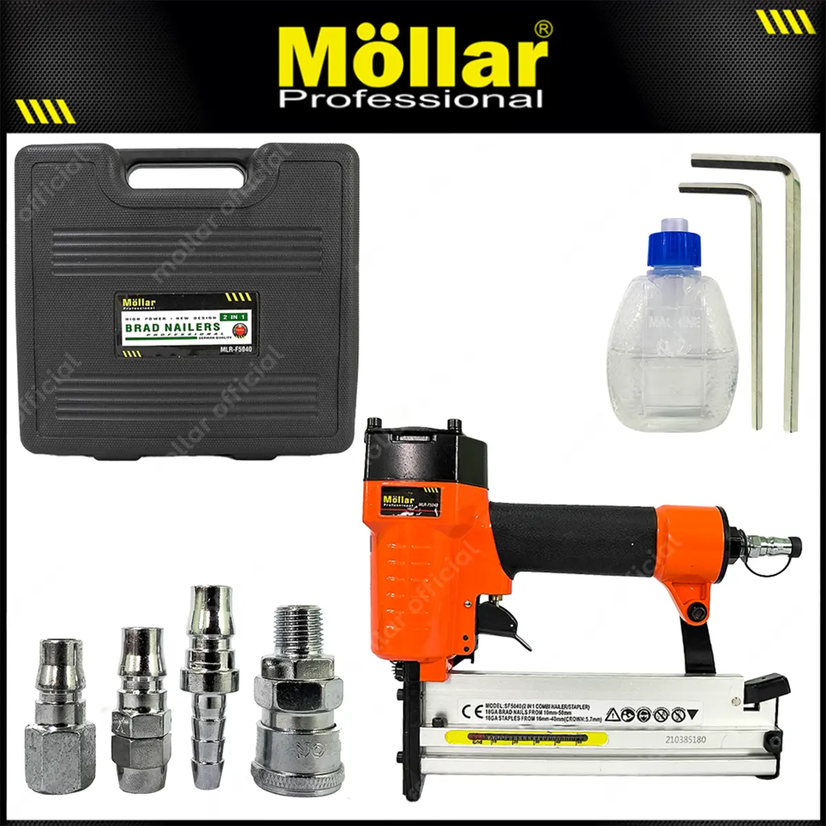 MOLLAR F5040 Mesin Paku Tembak Staples Angin 2 in 1 Brad Nailers