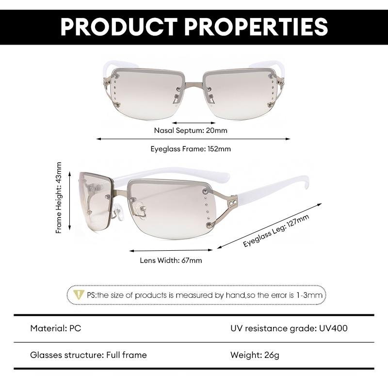 [JUNKSAILA] Kacamata Hitam Wanita Fashion Lensa Rimless Anti UV TM6918 — Sunglasses Rimless Stylish, Eyewear Wanita Anti Sinar UV