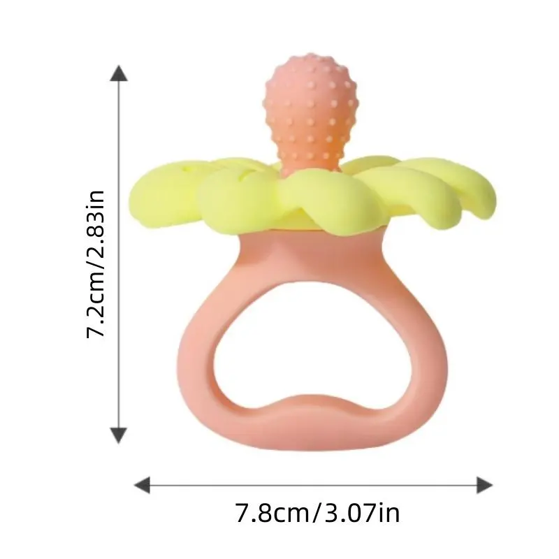 Silicone Baby Teether, 1 Count Cute Flower Design Teething Relief Toy for Babies, Sensory Teether, Teething Relief Set for Newborn, Baby Soothing Teethers, Baby Essentials 1