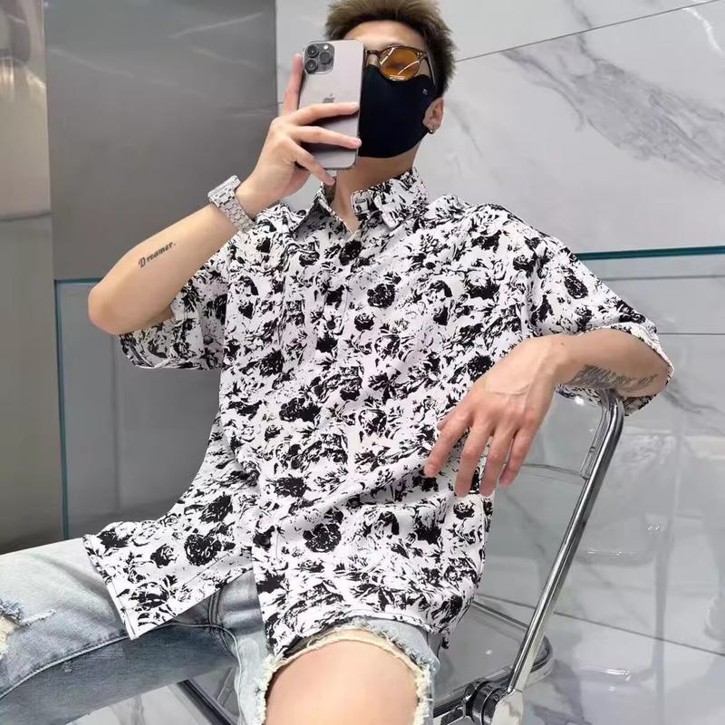 Bigsize 40_145kg Áo Sơ Mi UNISEX NAM NỮ mùa hè phù hợp HỘI NHÓM - Mặc Đôi rất PHONG CÁCH ,chất Linen Menswear in 3D họa tiết hình BÔNG HỒNG