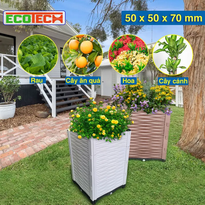 CHẬU GHÉP THÔNG MINH 50x50x70 Cm: Thẩm mỹ, kết cấu chắc, dễ lắp đặt, phù hợp mọi cây trồng đô thị. 1