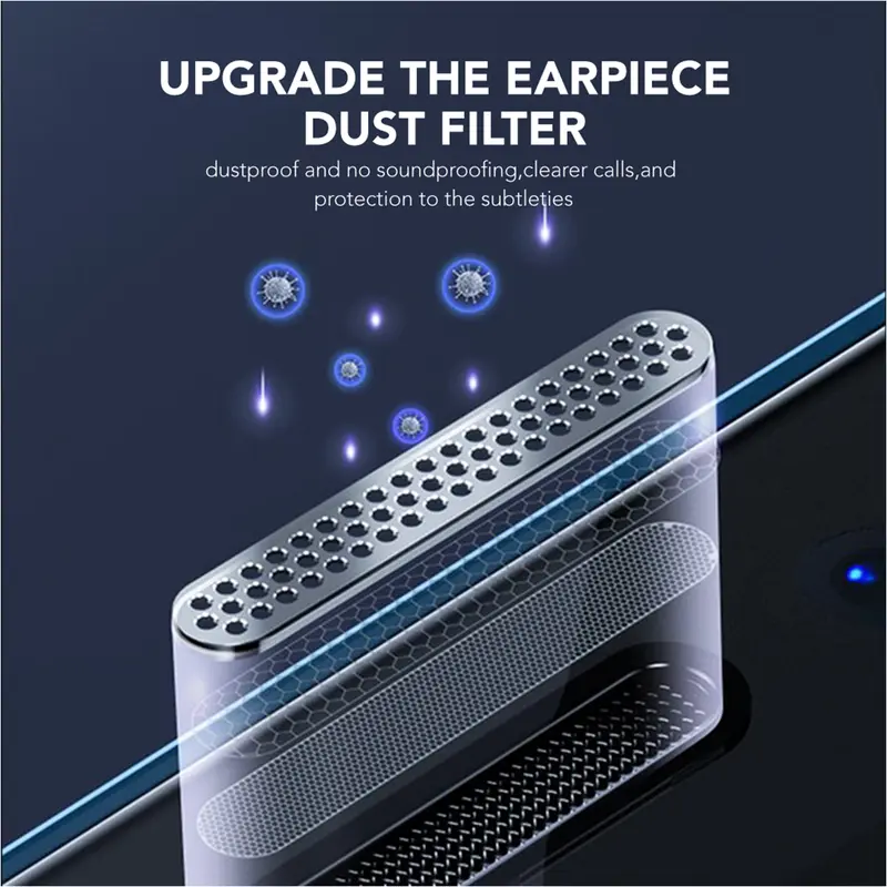 AMINO Anti Dust Tempered Glass Untuk Iphone XR 11 15 16 Pro Max 16 Plus 16e 15 Plus 14 Pro Max 14 Plus 13 Pro Max 12 Pro Max 11 Pro Max X XS XS MAX Screen Protector Full Cover Anti Gores Anti Debu Dustproof Mesh 4