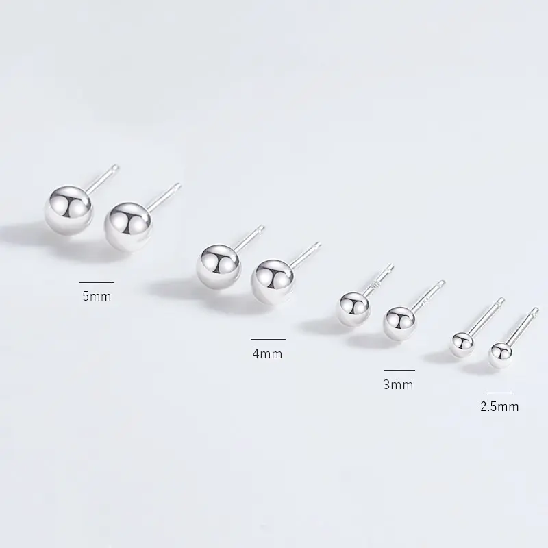 Bông Tai Hạt Đậu, Dành Cho Nữ, Đơn Giản Và Nhỏ Gọn, Xỏ Lỗ Tai Mini, Hạt Tròn Trơn, Thích Hợp Cho Học Sinh, Đồ Trang Trí Tai Bằng Bạc, Chất Liệu Bạc S925 k07  bạc nụ  hôn  bạc  ti vòng  bạc  lavesta vòng  bạc  lavesta