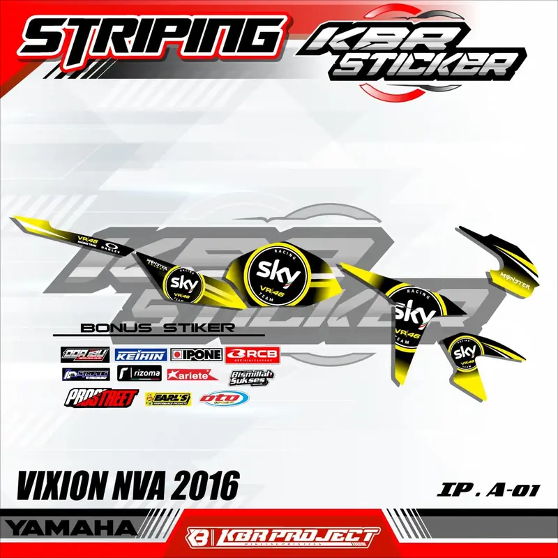 Sticker Striping VIXION ADVANCE/VIXION NVA 2016 - Sticker Striping semi full Motor YAMAHA VIXION NVA 2016 (COD) IP A-01 5