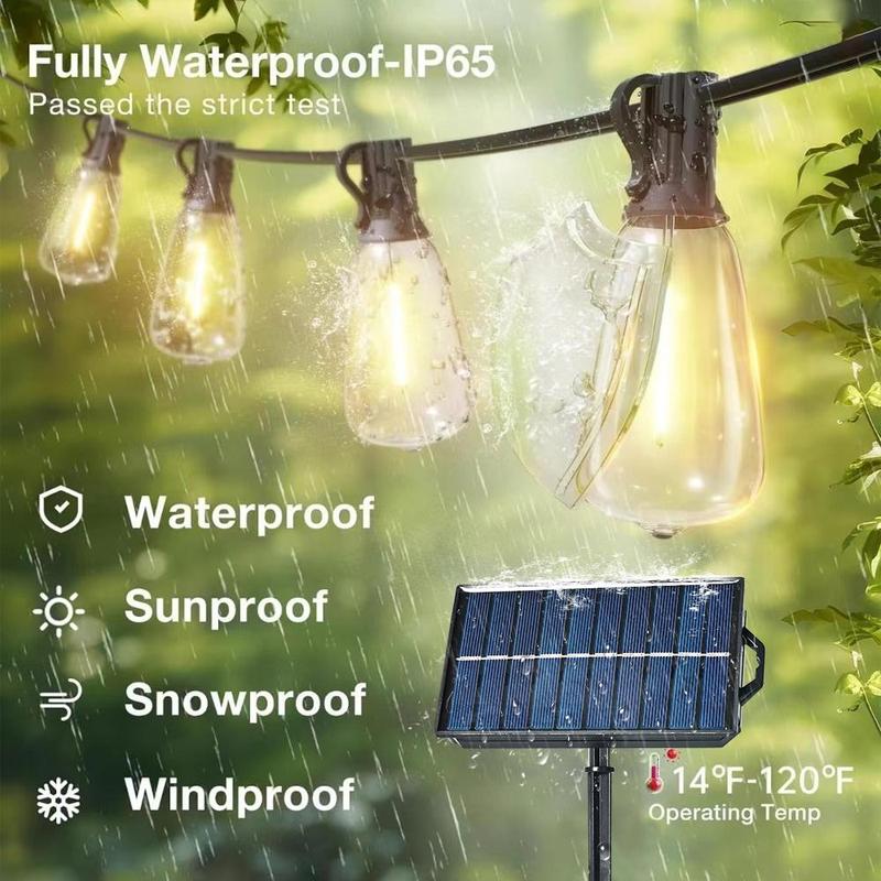 Product Introduction of Solar Powered Outdoor String Light, 1 Count Waterproof Garden String Light with Shatterproof Bulbs, Outdoor Light for Garden, Backyard, Patio 5