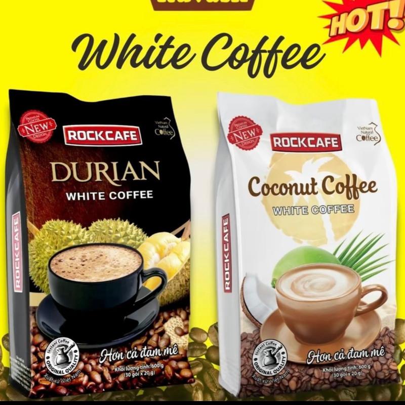 [Combo 2 hộp] cafe rockcafe (vị sầu riêng + vị dừa) túi lớn 30gói x 20gr