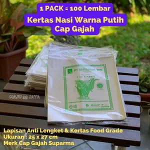 Kertas Pembungkus Nasi Uk. 25x27 cm | Warna Putih , Kertas Anti Minyak & Anti Lengket , Foodgrade untuk Bungkus Nasi