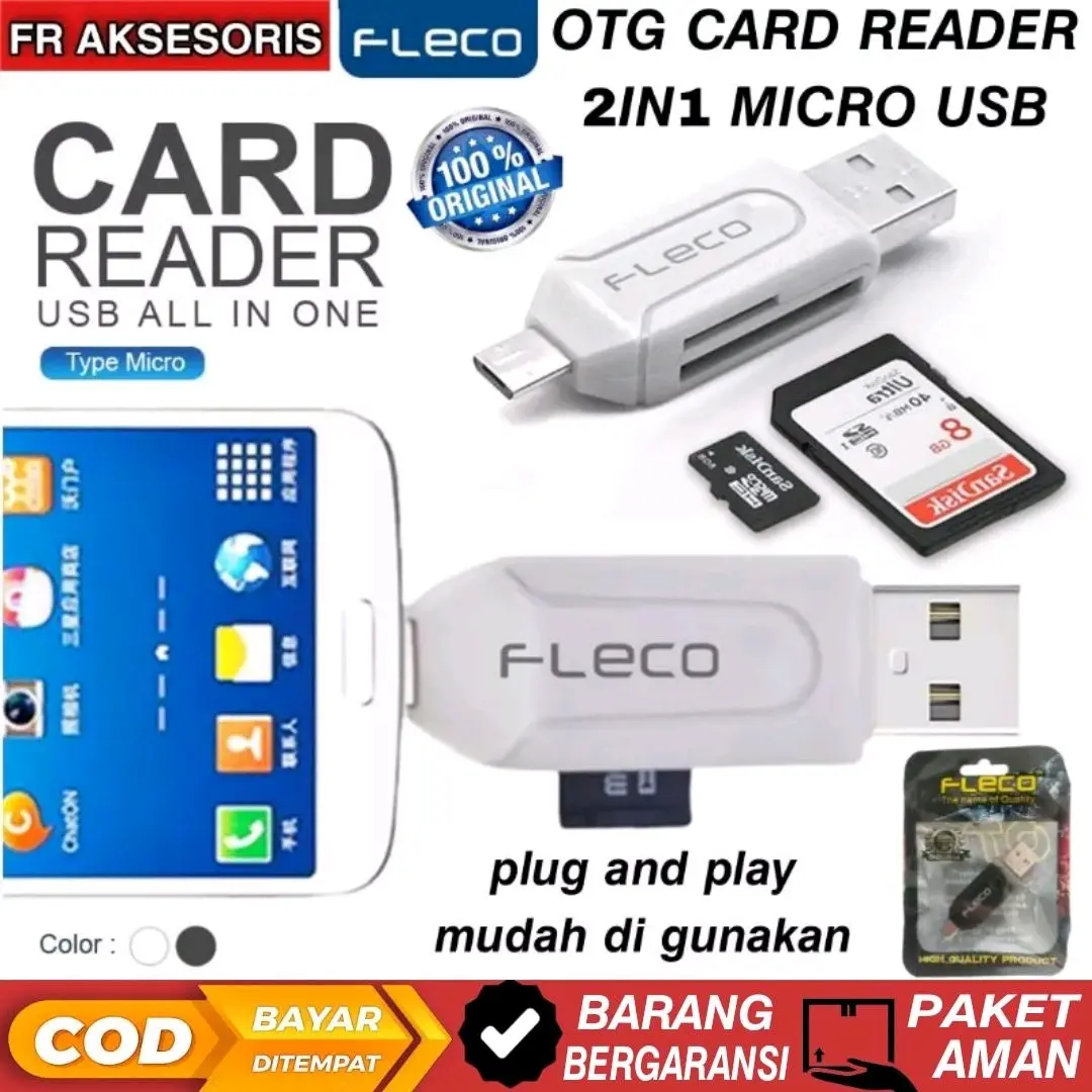 OTG Card Reader Micro USB 2in1 FLECO Card reader SD Card SDHC USB 3.0