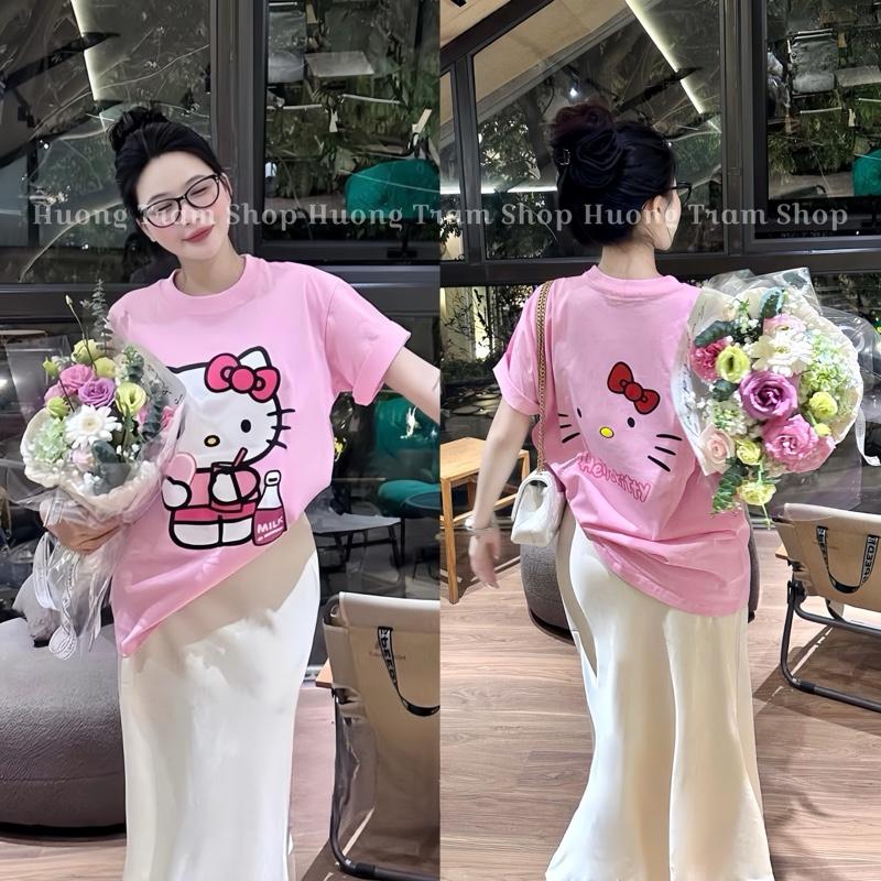 Áo Thun Mèo Hồng Hot in 2 mặt ( Freesize 42-70kg) cotton 4 chiều mềm mịn , Form dáng rộng dấu quần , Hương Trầm Shop áo thun nữ , áo phông nữ , áo phông nữ đẹp nhất 2025