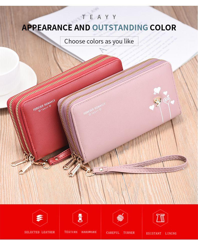 Product Introduction of Ví Dài Cho Nữ, Mới Năm 2024, Sức Chứa Lớn, Túi Cầm Tay Có Khóa Kéo Hai Lớp, Có Thể Đựng Điện Thoại, Làm Bằng Da Mềm, Thích Hợp Sử Dụng Hàng Ngày 7
