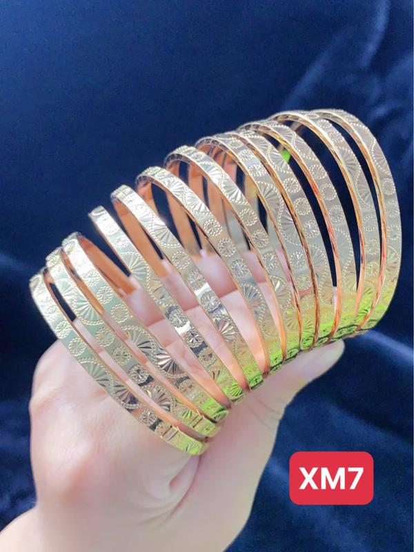 Lani- Ximen XM7 bộ vòng tay cán quạt 7 chiếc cao cấp sang trọngtừ hội màu miền tây không xi không phai trắng