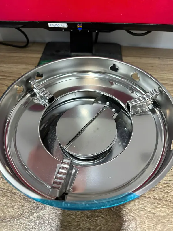 Combo 3 bếp cồn chắn gió, bếp cồn inox có nút gạt tặng kèm vá múc lẩu inox 1
