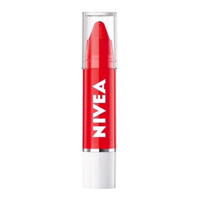 Nivea Lip Crayon Poppy Red ( 3gr ) Lip Stick Pelembab Bibir Sehat Merah Merona Alami 2