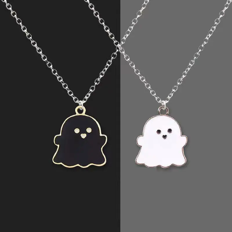 Black and White Necklace for Women Halloween Pendant Personality Cute Couple Boy Girl Gift