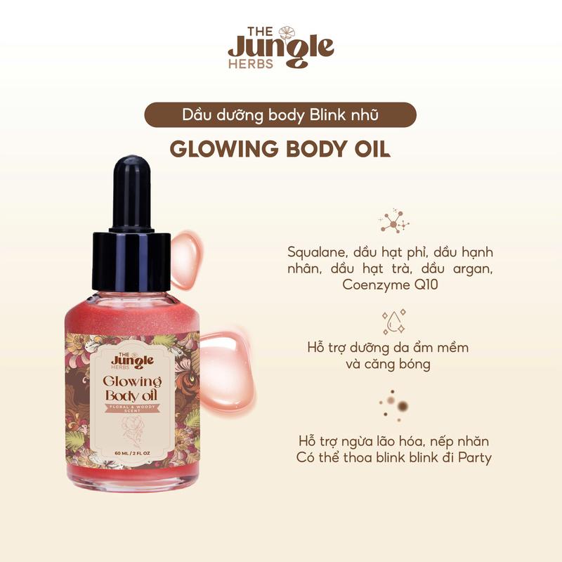 Dầu dưỡng Body Glowing Body Oil ánh nhũ hỗ trợ dưỡng da ẩm mượt & bắt sáng, highlight đi tiệc