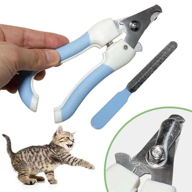 Pet Nail Clippers for Dogs and Cats with File, Portable Lightweight Stainless Steel Pet Nail Clippers