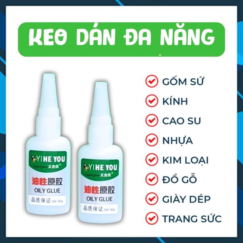 [HỎA TỐC]- Keo Dán Đa Năng Siêu Dính YIHE YOU 50G ( Keo Dán Sắt, Gỗ, Nhựa, Trong Suốt, Keo Dán Con Ếch Dạng Gel Nước )